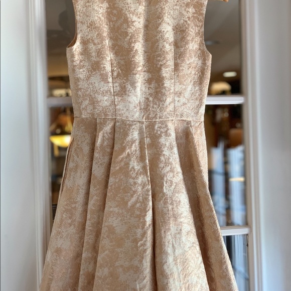 Rachel Zoe “Daria” Gold Metallic Brocade Dress - Picture 3 of 4